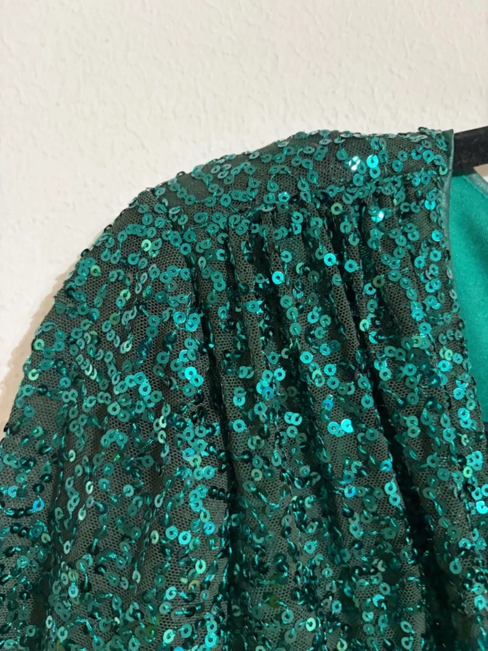 Eliza J Emerald Green Sequin Twist Front Dress Formal Elegant Cocktail Size 14